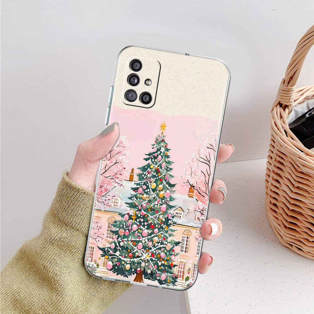 Phone Case For Samsung A15 A13 A35 A55 A51 A71 A41 A31 A21S A05 A17 A23 A25 A33 A53 A73 5G A07 4G Cover Cartoon Christmas Style