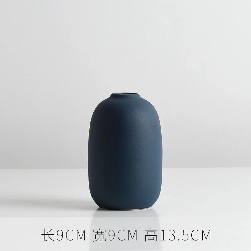Orange Yellow Blue Nordic Ceramic Dried Flower Vase Decoration Guest Restaurant Ornaments Home Decoration Accessories Gift