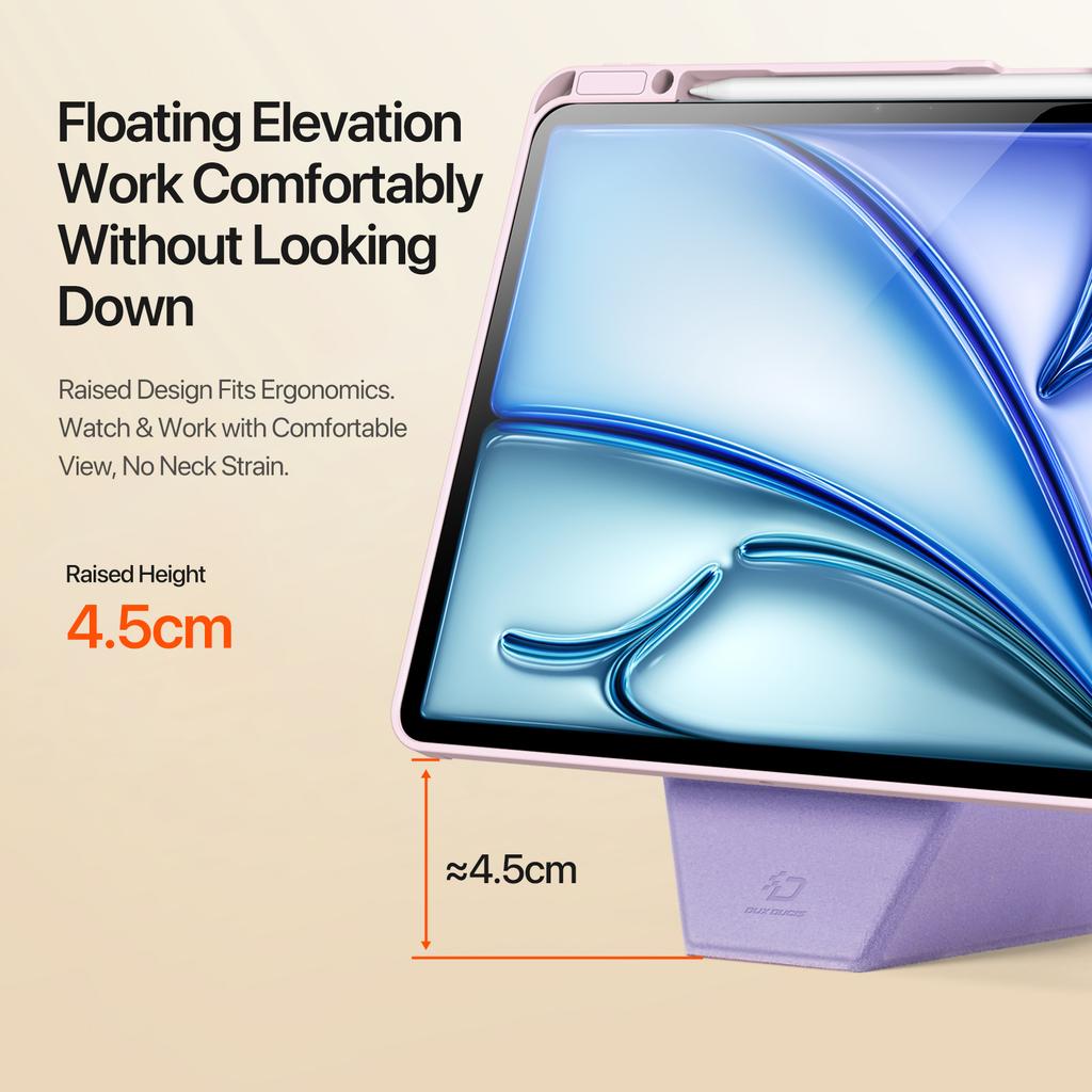 DUX DUCIS Vers Series Pouzdro na tablet pro iPad Air 13 (2025)/(2024)/iPad Pro 12.9 (2022)/(2021)/(2020)/(2018) Kožený obal s opěrkou