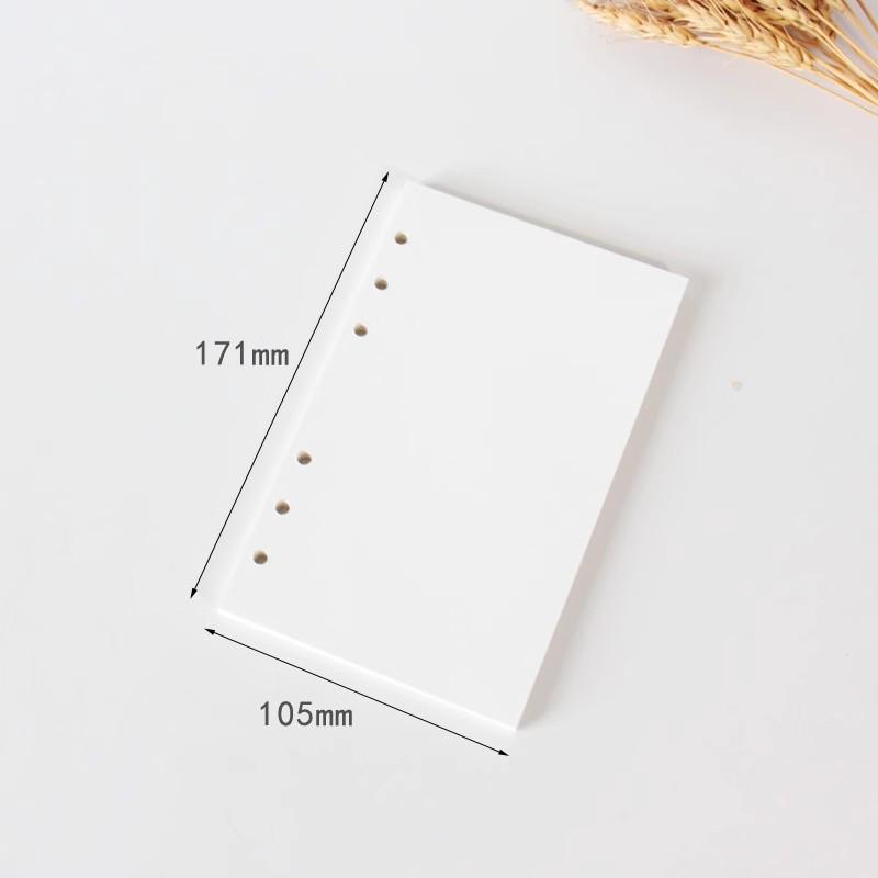 Thickened 120g Blank Loose-Leaf Refill for A6/A7 Travel Stamp Journal Notebook, Six-Hole