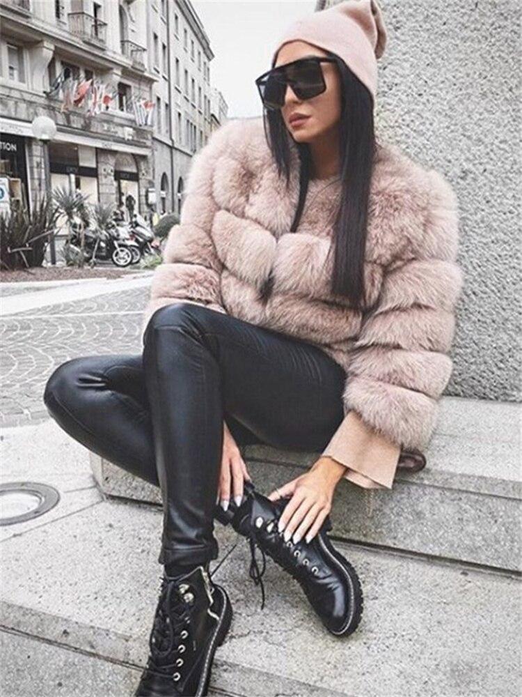 Warm Winter New Fashion Faux Fur Jackets For Women 2022 Mink Coats Women Autumn Winter Top Fashion FAUX Fur Coat Elegant Thick