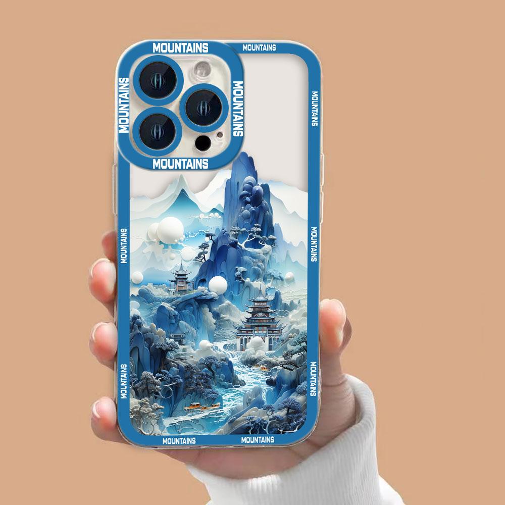 Snow Mountain Sunset Scenery Cover Clear Phone Case For Redmi Note 15 14 13 12 12S 11 11T 11S 10 9 10S 9S 8 Pro Plus Case Shell