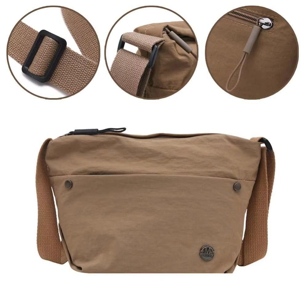Ultra-Light Nylon Crossbody Bag Zipper Closure Adjustable Wide Strap Women Bag Large Capacity Messenger Bag Mobile Phone Pack