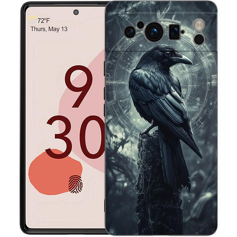 Phone Case Cover for Google Pixel 10 9 8 7 6 7A 6A Pro Shockproof Soft TPU 10 9 Pro XL Shell Capas Fundas Black Raven Coque Bags