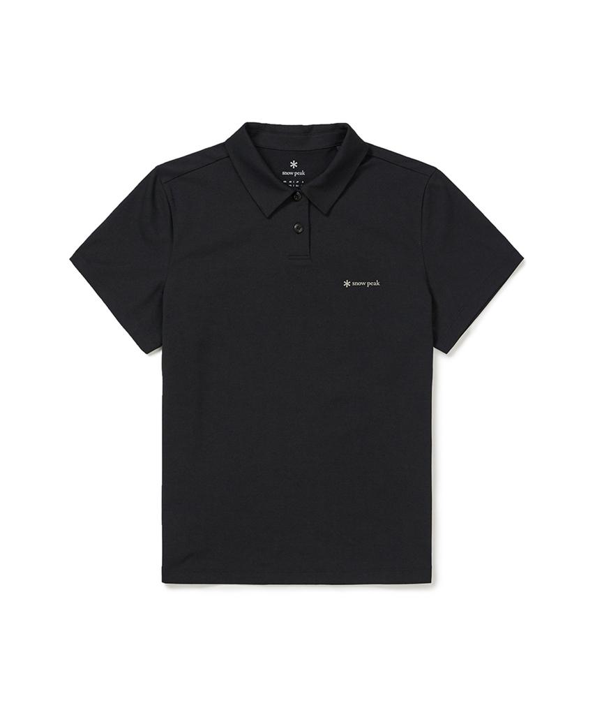 SNOWPEAK APPAREL Quick-Dry Women'S Short Sleeve Polo Shirt (S25Mwtps15) Black