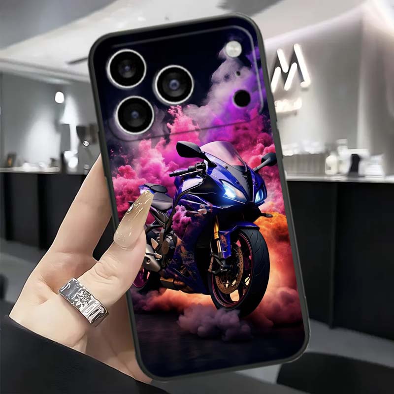 Model Rider Cool Phone Case For Apple iPhone 17 16 16E 15 14 13 12 11 Pro Max Plus Black Soft Silicone