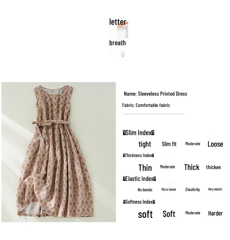 Light Pink Plaid Sleeveless Cotton Linen Dress - Summer 2026 Over-the-Knee