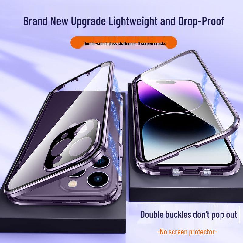 Coque Magnétique Double Face Apple 17 Pro Max avec Couverture Complète des Objectifs pour iPhone 16/13