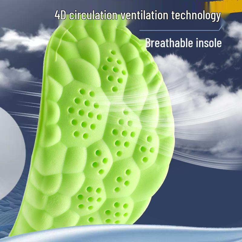 4D Cloud Technology Sports Insoles - Breathable, Odor-Resistant Arch Support for Men & Women