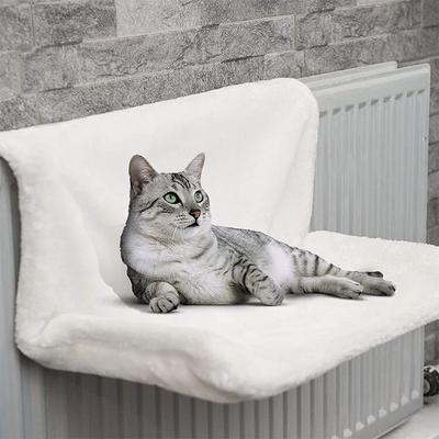 Plush Hanging Cat Bed Pet Cat Hammock Luxury Radiator Bed Winter Warm Fleece Basket Metal Iron Frame Sleeping Bed for Cats