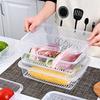 Abtropf-Aufbewahrungsbox, Kunststoff Große und Kleine Fischbox, Kühlschrank, Rechteckiger Kühlschrank für Meeresfrüchte und Gemüse, Kaltlagerbox
