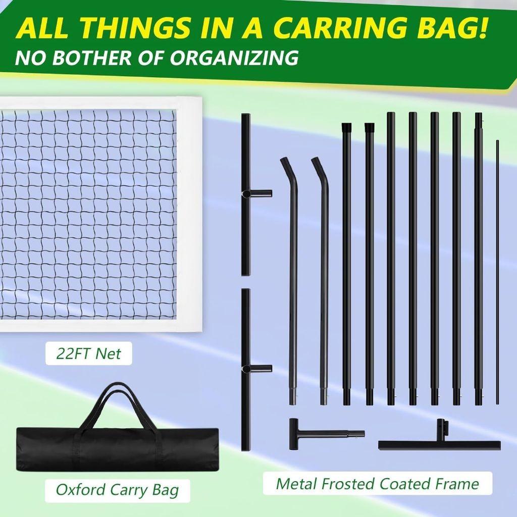 22 FT Portable Outdoor Pickleball Net Professional Pickle Ball Game Net System Backyards Pickle Ball Training Supplies Set