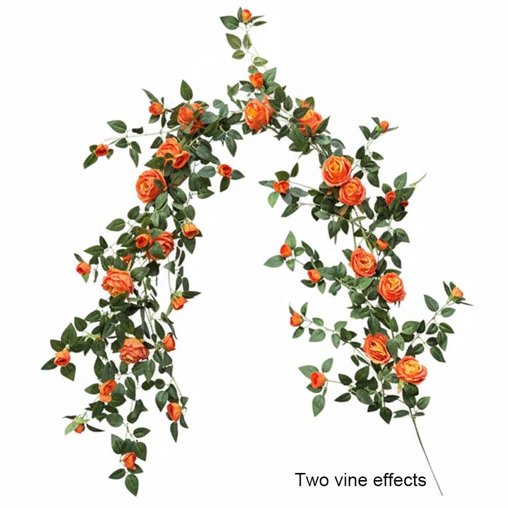 Multicolor Artificial Rose Vine Green Leaves Fake Flower Vines Rose Silulation Flower  Home Decor
