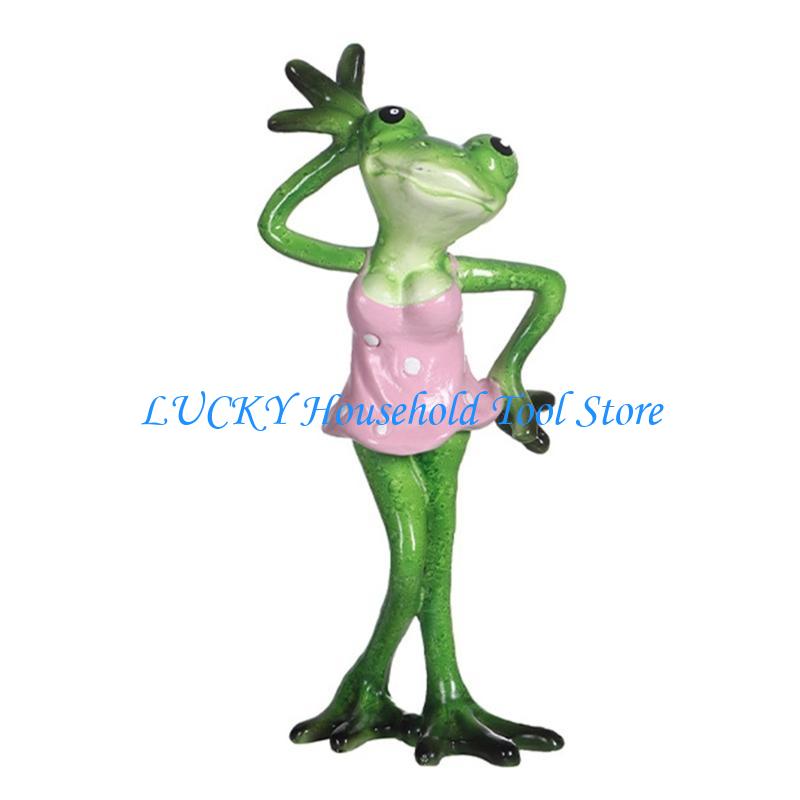 J0MC Resins Couple Lover Frogs Figurine Wedding Funny Creative Love Declarations Frogs
