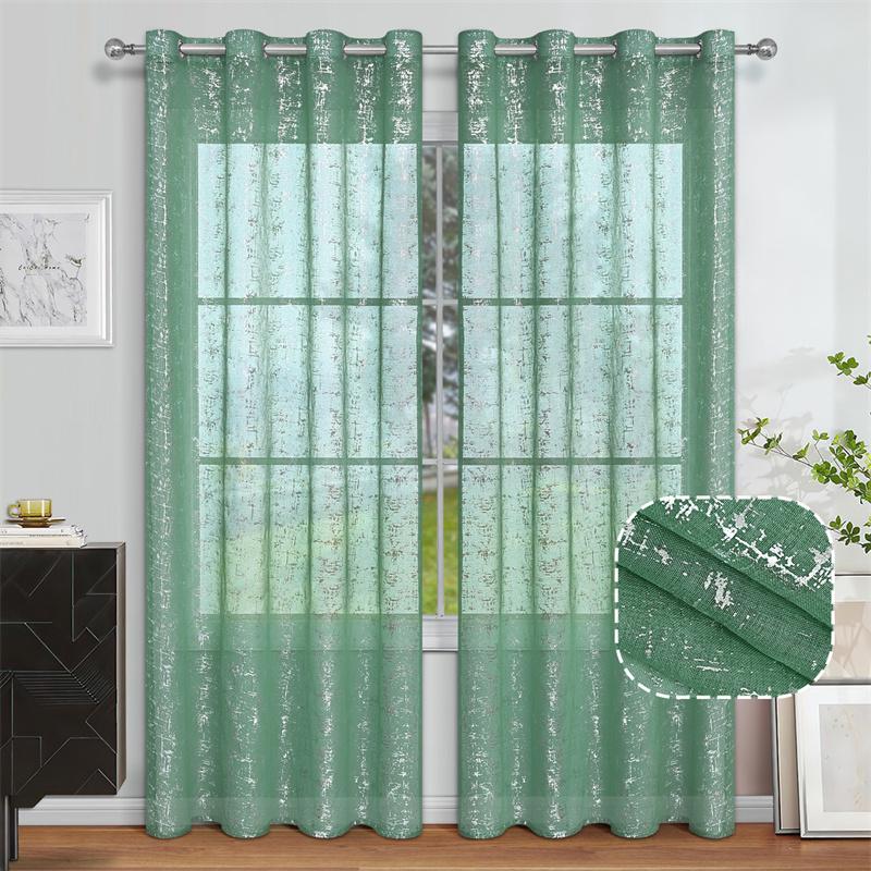 1 Panel Retro Spitze Vorhänge Heißes Silber Kreuzmuster Durchsichtig Cafe Marmormuster Durchsichtige Vorhänge für Schlafzimmer und Wohnzimmer Dekoration, Gardine