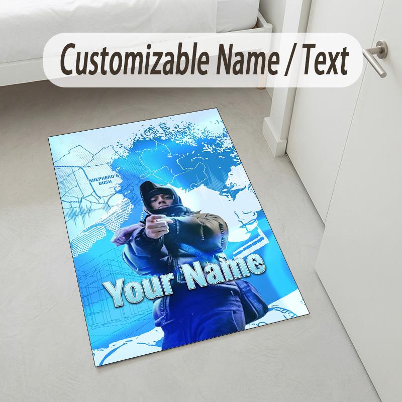 Personalized Crystal Velvet Carpet,Central Cee Custom Printed Name, Plush Area Rug For Home Indoor Decor