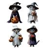 Car Mirror Hanging Decoration Cartoon Witch Cat/Kids 2D Flat Acrylic Pendant Halloween Car Rearview Mirror Ornament for Window Wall Auto Interior