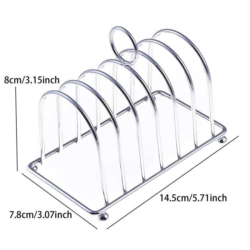 Stainless Steel Toasted Bread Rack Restaurant Home Bread Holder 6 Slices Food Tool Display Restaurant Chen Accessories