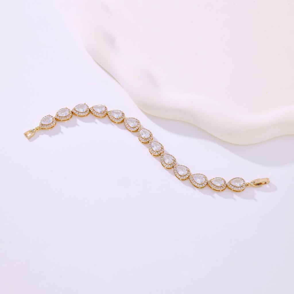 2026 European and American Style Zircon Bracelet, Women's Crystal Colorful Design, Rose Gold Texture Fashion Bracelet Accessories