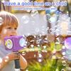 Hammer Bubble Maker Machine with Music Light 8 Holes Leakproof Portable Kids Handheld Automatic Bubble Blower Toy Toddlers Boys Girls Gift