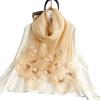Floral Embroidered Silk Scarf Springautumn Thin Mulberry Silk Scarf Elegant And Decorative Shawl
