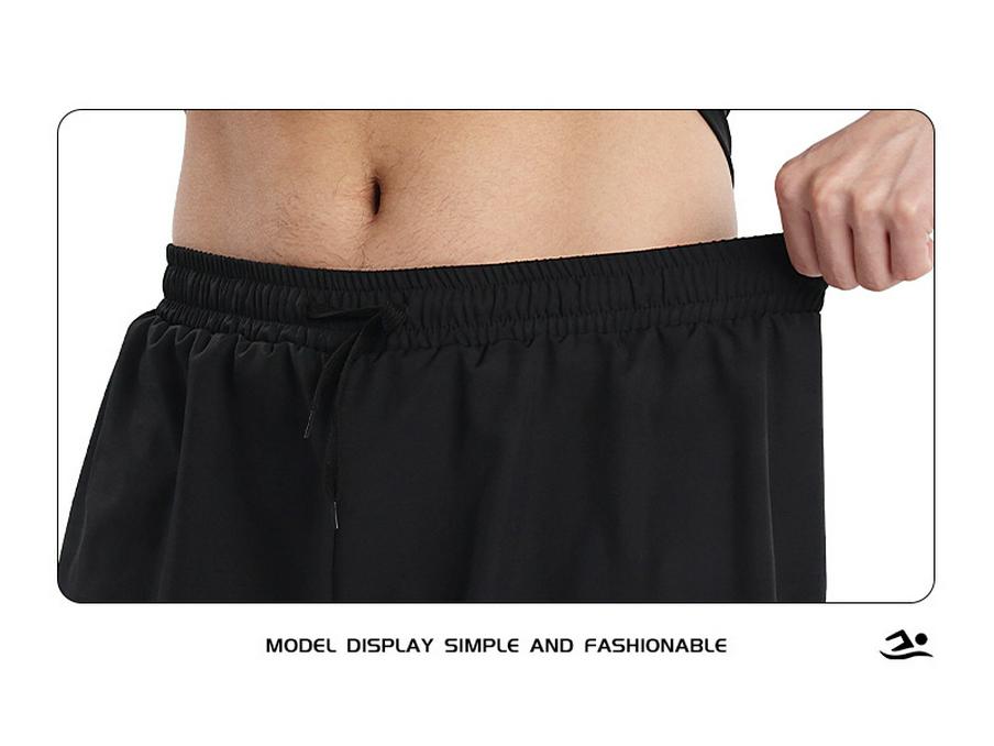 Men's Plus Size Quick-Dry Double Layer Swim Trunks