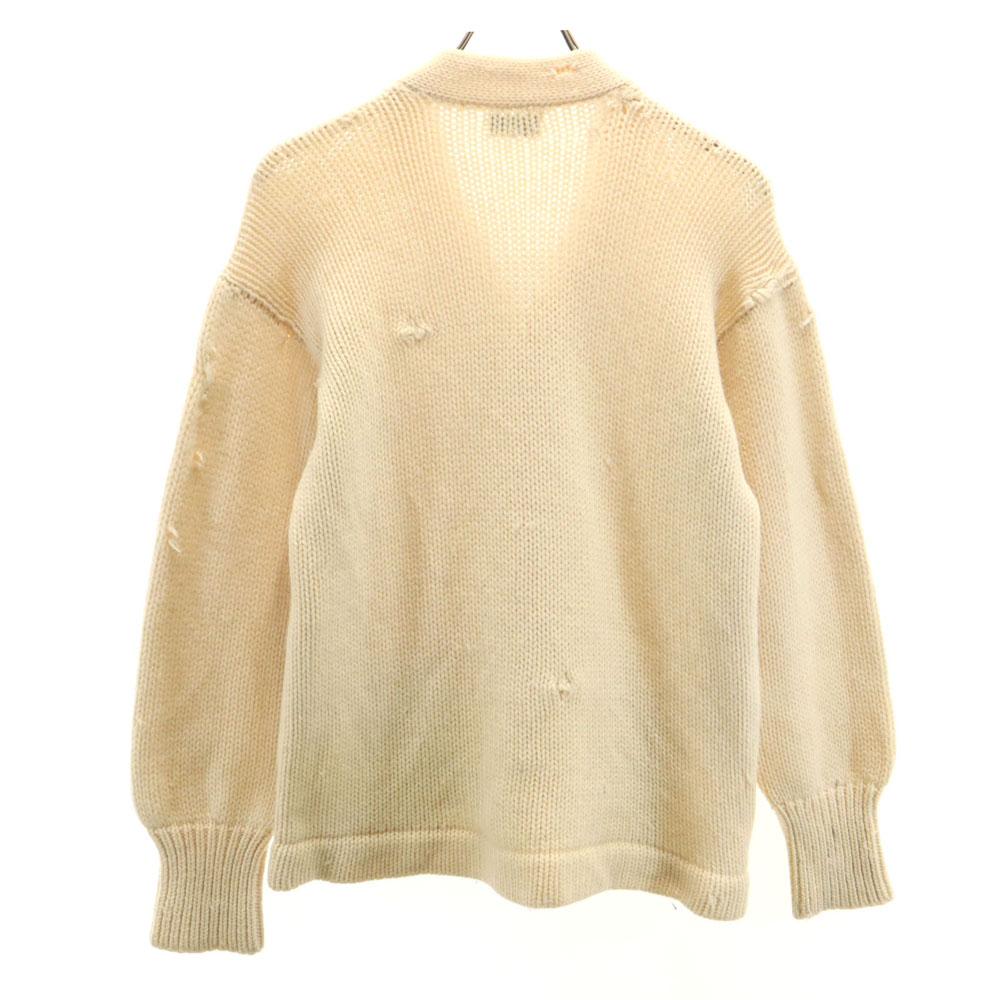 HANSON 70s Wool Blend Vintage Long Sleeve Junk Cardigan White Men's Used