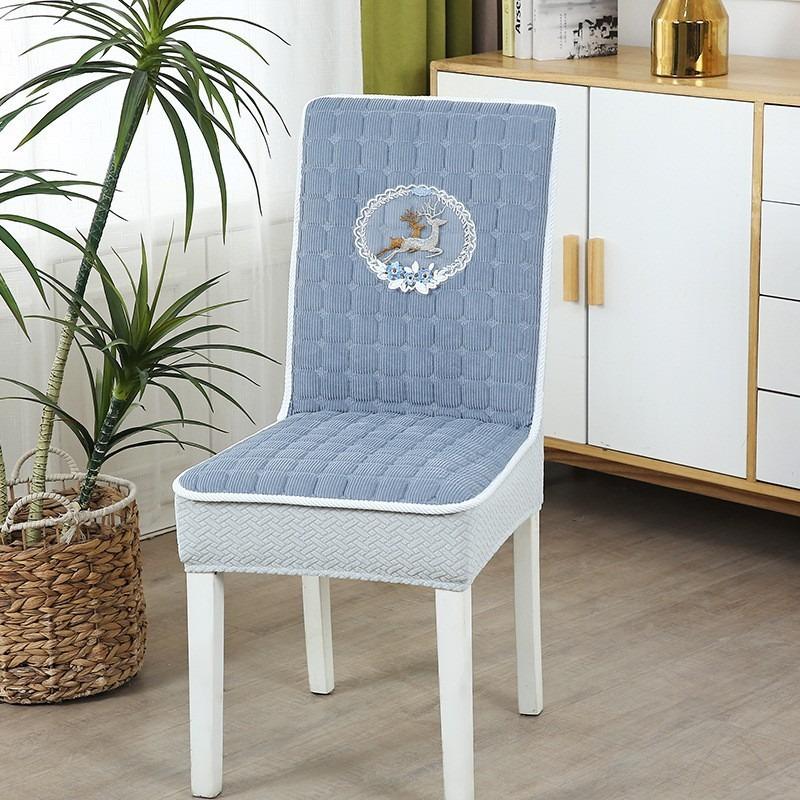 One-piece Dining Table and Chairs Cover Dining Chair Mats Chair Cover Set Household Cushions Elastic Stool Cover Four Season Universal Chair Cushion