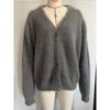 Women S V Neck Knit Cardigan Loose Fit Solid Color Long Sleeve Sweater