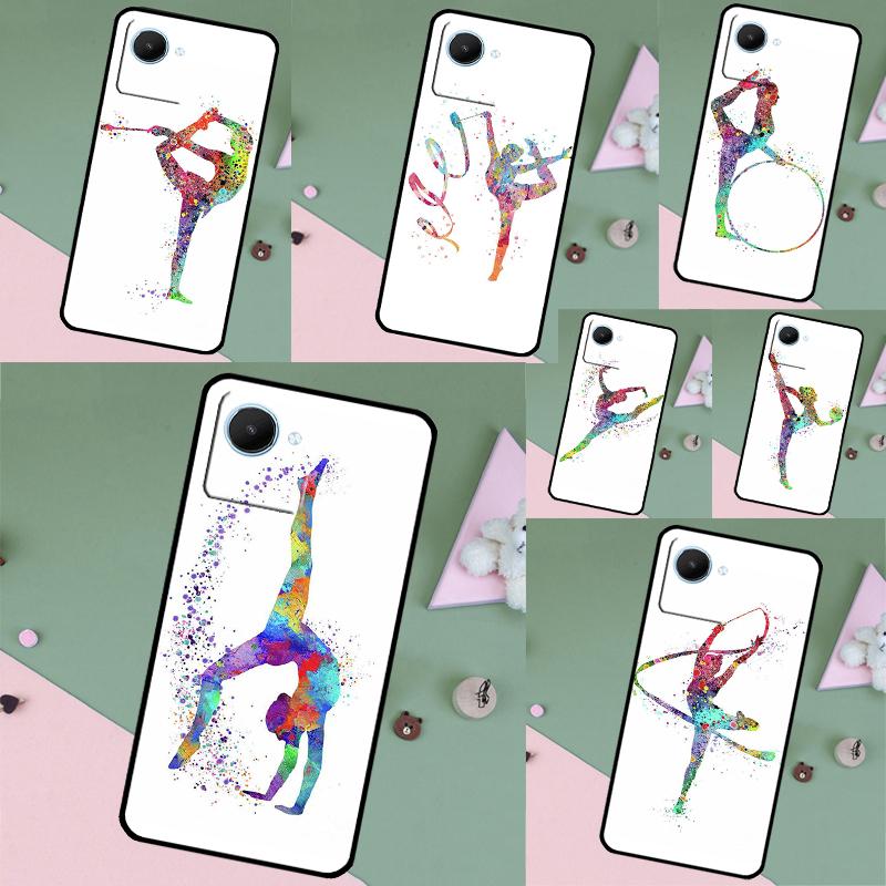 Gymnastics Watercolor Printing For Realme 15 14 11 12 13 Pro Plus C35 C71 C75 C65 C55 C63 C61 C53 C51 C67 GT6 GT7 Pro Case