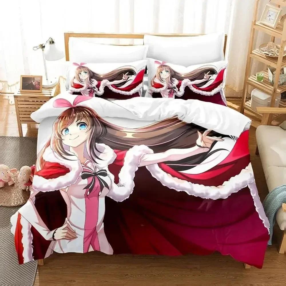 AI Channel Ložní souprava Jednolůžko Dvojlůžko Plná Velikost Queen King Ložní souprava Dospělý Dítě Ložnice Sady povlečení 3D Tisk Anime Sada prostěradel