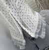 Retro Polka Dot Strapless Lace Trim Crop Top 