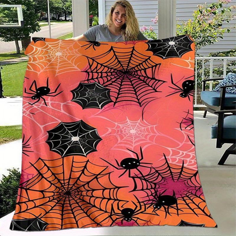 1pc. Halloween Spider Web Pattern Blanket - Perfect for Home Decor, Office Use, Outdoor Activities, Gift Idea,
