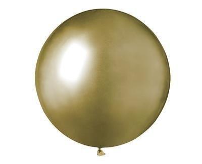 Balony Lateksowe, Złote Shiny Chrom, 47,5 Cm, 25 Szt.