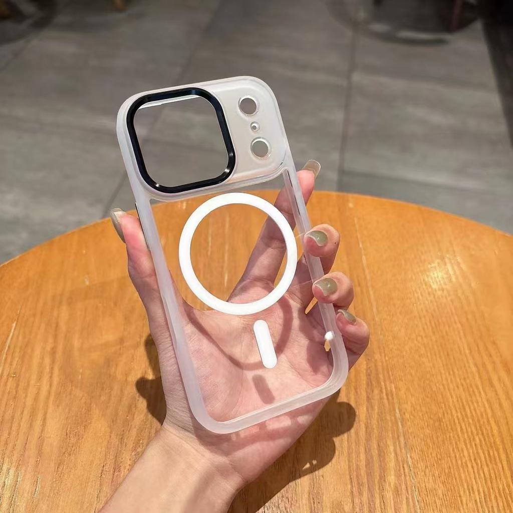 Applicable iPhone mobile phone case Gold shield Magnetic suction Apple 16 metal eagle eye transparent anti-drop protective cover