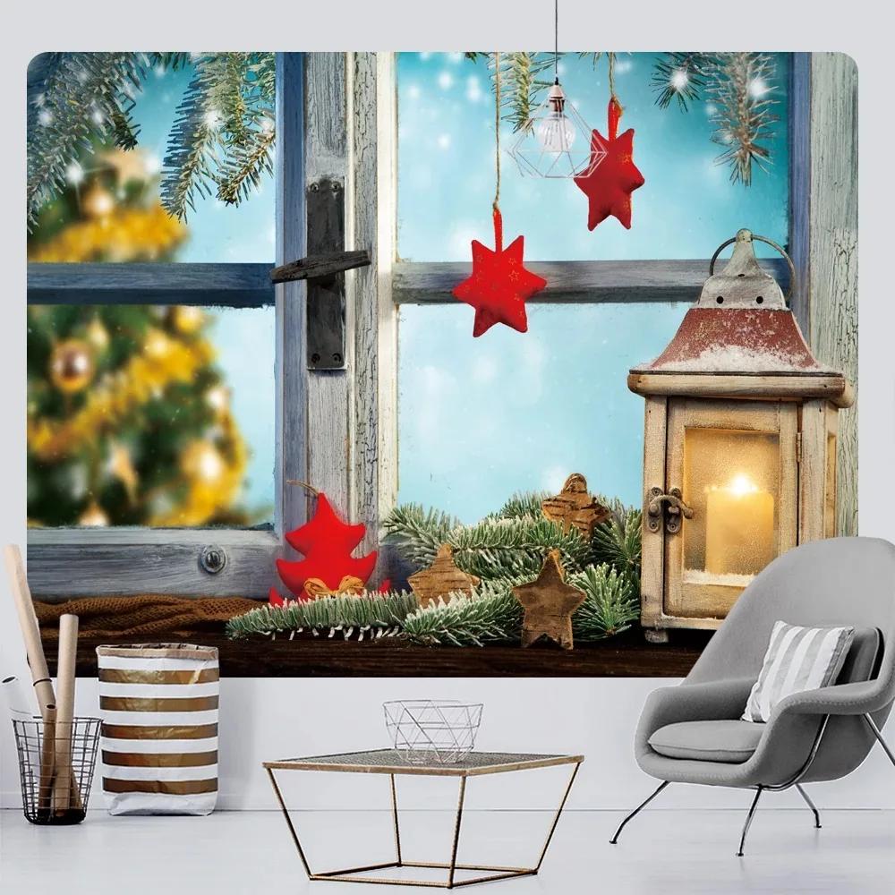 Weihnachtsbaum Dekoration Muster Wohnzimmer Interieur Zuhause Wandteppich