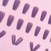 24 Pieces Scrub texture grape purple temperament Muse medium and long nail art piece advanced flash ballet nail wear nail