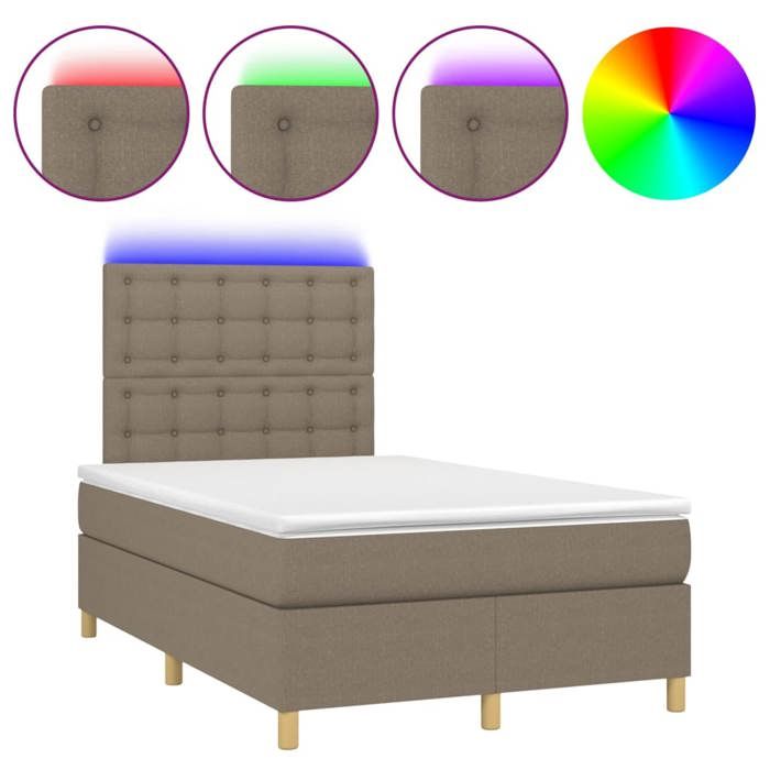 VidaXL Sommier à Lattes de Lit avec Matelas et LED, Lit Rembourré, Lit Double, Lit Adulte de Chambre à Coucher Intérieur, 3135745