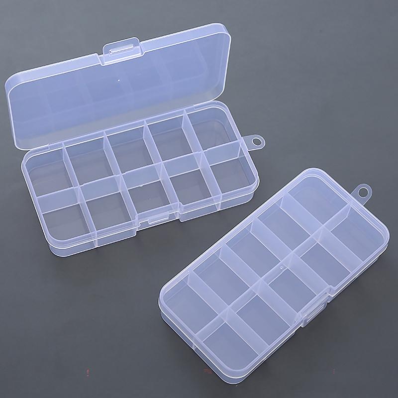 Rectangle Plastic Jewelry Box Compartment Storage Box Case Jewelry Earring Bead Craft Display Container Organizer