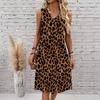 Plus Size V Neck Sleeveless Dress Natural Small Floral Print For Urban Garden Stroll