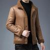 Double-Sided Wearable Fleece Liner Woolen Overcoat Men's Winter Jacket Casual Scene Sheep Fur Integrated Coat Fashionable Outerw