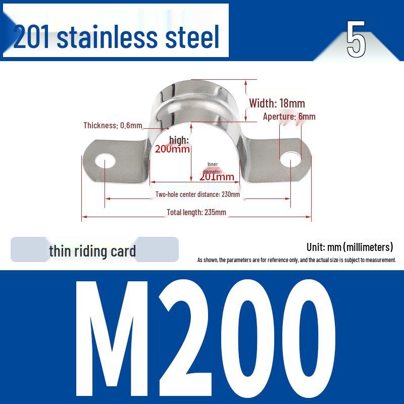 304 Stainless Steel U-Bolt Pipe Clamp Bracket - Pipe & Hose Clip Snap-on Hoop