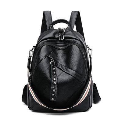 BUKESIYI Women's Mini Backpack, Large Capacity, Waterproof, PU Leather, Black, JP78196
