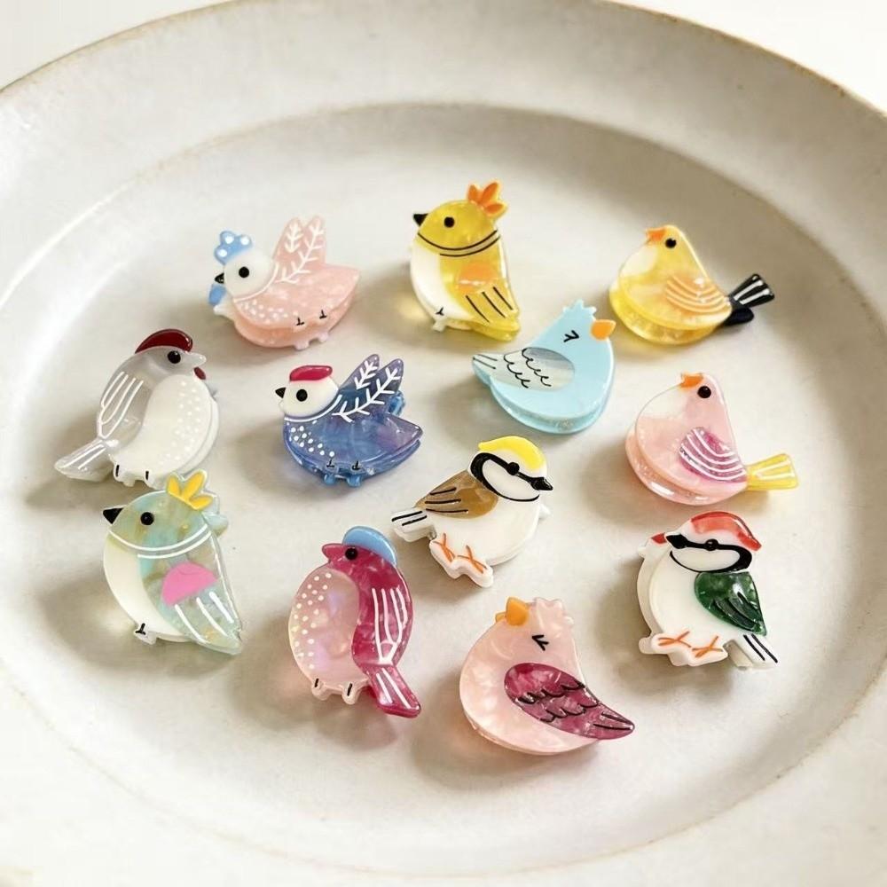 Acetate Bird Hair Claw Mini Size Women's Hairpin Cute Tiny Grab Clip