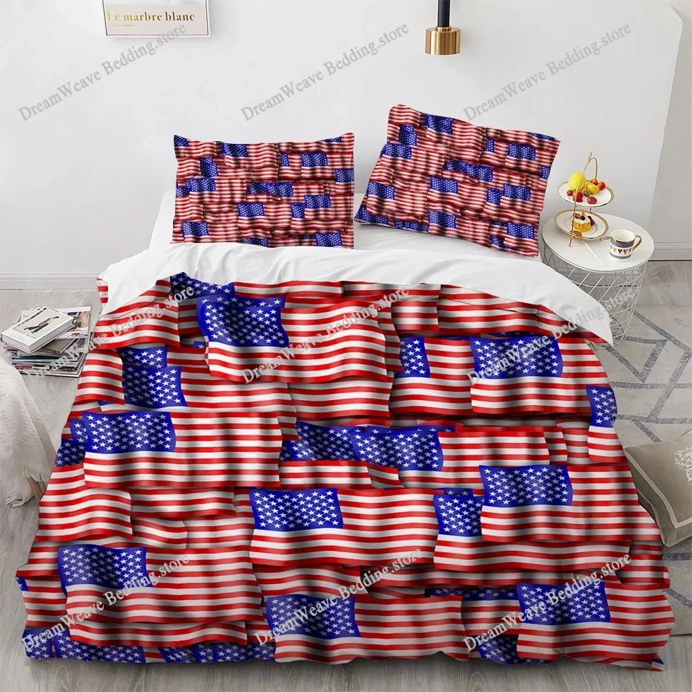 Creative American Flag Bedding Set Duvet Cover 3d Bedding Fashion Design Decoration King Duvet Cover Set Double Bed Set Bedding9