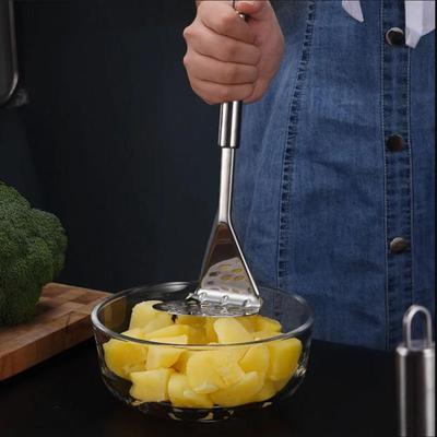 Potato Masher Stainless Steel Manual Garlic Masher Kitchen Mud Press Mashed Potato Ricer Press For Baby Food Avocado