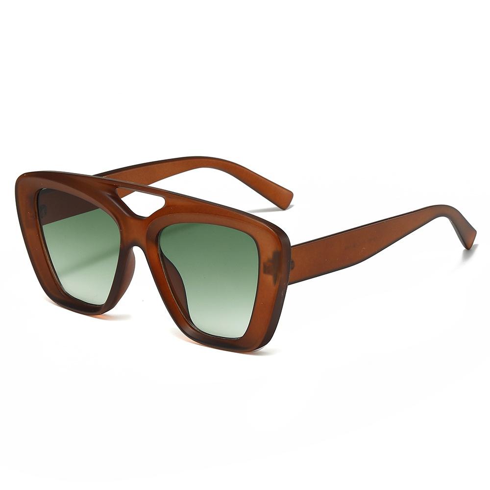 New Luxury Double Beam Gradient Irregular Square Women Sunglasses  Retro Jelly Color Design Sun Protection Men Glasses Uv400