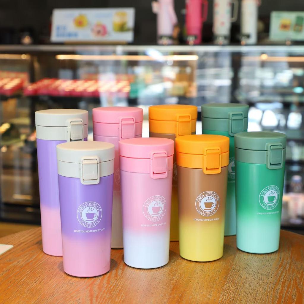 380ML Coffee Cup Tumbler Thermos Cup Stainless Steel Tea Coffee Leak-Proof Thermos Mug Car Insulated Water Bottle Vacuum Flask