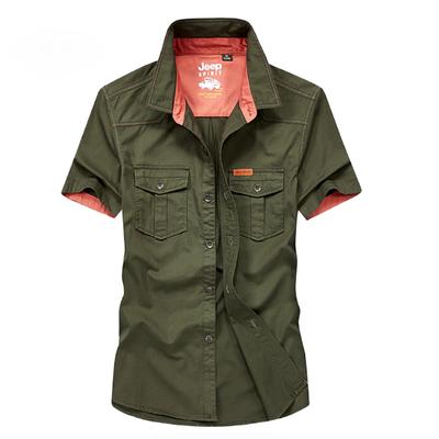 Men's Short Sleeved Shirt Casual Pure Cotton Men's Shirt Half Sleeved Inch Shirt