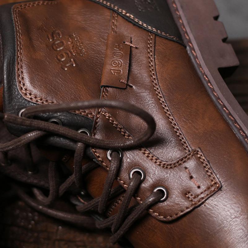 Handmade Men Ankle Boots Luxury Retro Men's Motorcycle Boots High Quality Outdoor Shoes Work Shoes British Style Men Boots 2025